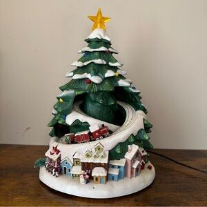 Vintage Avon 2007 Musical Christmas Tree with Moving Train & Village Scene